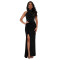 Fashionable women's sexy off shoulder rhinestone bubble bead split dress