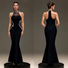 New Women's Strapless Chandelier Sequin Netting Party Fishnet Dress