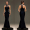 New Women's Strapless Chandelier Sequin Netting Party Fishnet Dress
