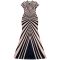 Fashionable women's clothing temperament, personalized printed striped long dress