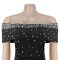 New Women's Elegant One Shoulder Beaded Evening Dress
