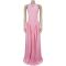 Fashionable women's dress with elegant temperament, solid color round neck sleeveless dress