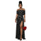 New women's polka dot split banquet vacation bag hip dress