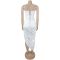 Fashionable women's sexy off shoulder strapless pleated hip hugging dress