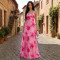 Fashionable women's sexy mesh suspender flower dress dress