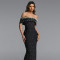 New Women's Elegant One Shoulder Beaded Evening Dress