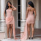 Fashionable women's sexy strapless backless strapless short skirt dress