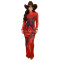 Fashionable women's sexy mesh printed rhinestone dress set, excluding hat