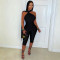 Fashionable women's sexy casual solid color backpack hip jumpsuit