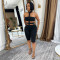 Fashionable women's sexy off shoulder bubble bead hanging neck solid color jumpsuit