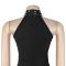Fashionable women's sexy off shoulder rhinestone bubble bead split dress