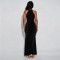 Fashionable women's sexy off shoulder rhinestone bubble bead split dress