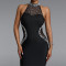 New Women's Strapless Chandelier Sequin Netting Party Fishnet Dress