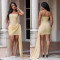 Fashionable women's sexy strapless backless strapless short skirt dress