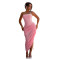 Fashionable women's sexy off shoulder strapless pleated hip hugging dress