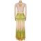 Fashion women's summer casual printed V-neck backless dress new
