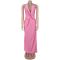 Fashionable women's sexy deep V-neck hanging banquet hip hugging dress