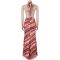 New women's casual printed ripple dress, women's summer long dress