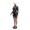 Women's mesh hot diamond sexy long sleeved short skirt