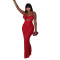 Spring and summer new strapless camisole long dress, seaside sexy chest flower dress