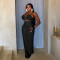 Spring and summer new strapless camisole long dress, seaside sexy chest flower dress