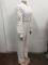 Personalized line lace patchwork long sleeved casual wide leg jumpsuit