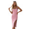 Women's new fashionable polka dot printed sleeveless slim irregular dress