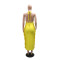 Women's sexy V-neck black fungus edge irregular backless hanging neck dress