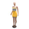 Women's short skirt printed off shoulder sexy hip hugging dress