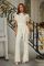 Personalized line lace patchwork short sleeved casual wide leg jumpsuit