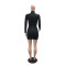 Women's mesh hot diamond sexy long sleeved short skirt