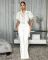 Women's elegant and personalized lace patchwork lace wide leg pants jumpsuit
