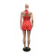 Polka print hanging neck backless new jumpsuit shorts