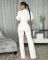 Women's elegant and personalized lace patchwork lace wide leg pants jumpsuit