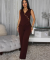 Personalized black suit sleeveless casual wide leg jumpsuit