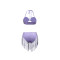 Fashionable women's sexy neck hanging and strapless outfit with tassel shorts set