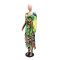 Women's Ear Ear Edge Round Neck Strap Printed Long Sleeve Dress