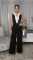 Personalized black and white patchwork sleeveless sports fitness jumpsuit
