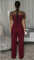 Elegant and personalized leopard print patchwork bubble short sleeved lace up jumpsuit