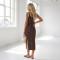 Women's new fashionable polka dot printed sleeveless slim irregular dress