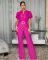 Women's elegant and personalized lace patchwork lace wide leg pants jumpsuit