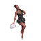 Polka print hanging neck backless new jumpsuit shorts