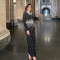New women's hot stamping and hip hugging dress, light luxury dinner dress