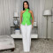 Women's clothing European and American summer commuting neck hanging slim fit top wide leg pants two-piece set new