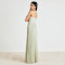 New women's fresh light green pleated jacquard camisole pleated long dress dress