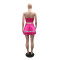 New Arrival Sports Dress Letter-Print Woven Straps Off-Shoulder Crop Top and Skirt Set