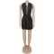 Women's sexy deep V-neck bag hip short skirt nightclub spicy girl solid color dress