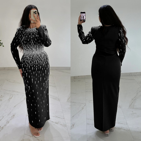 New women's hot stamping and hip hugging dress, light luxury dinner dress