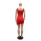 American-style solid color floral figure-hugging dress for women, summer new fashion party gown