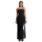 New women's rhinestone camisole evening gown, ribbon banquet host, hip hugging dress